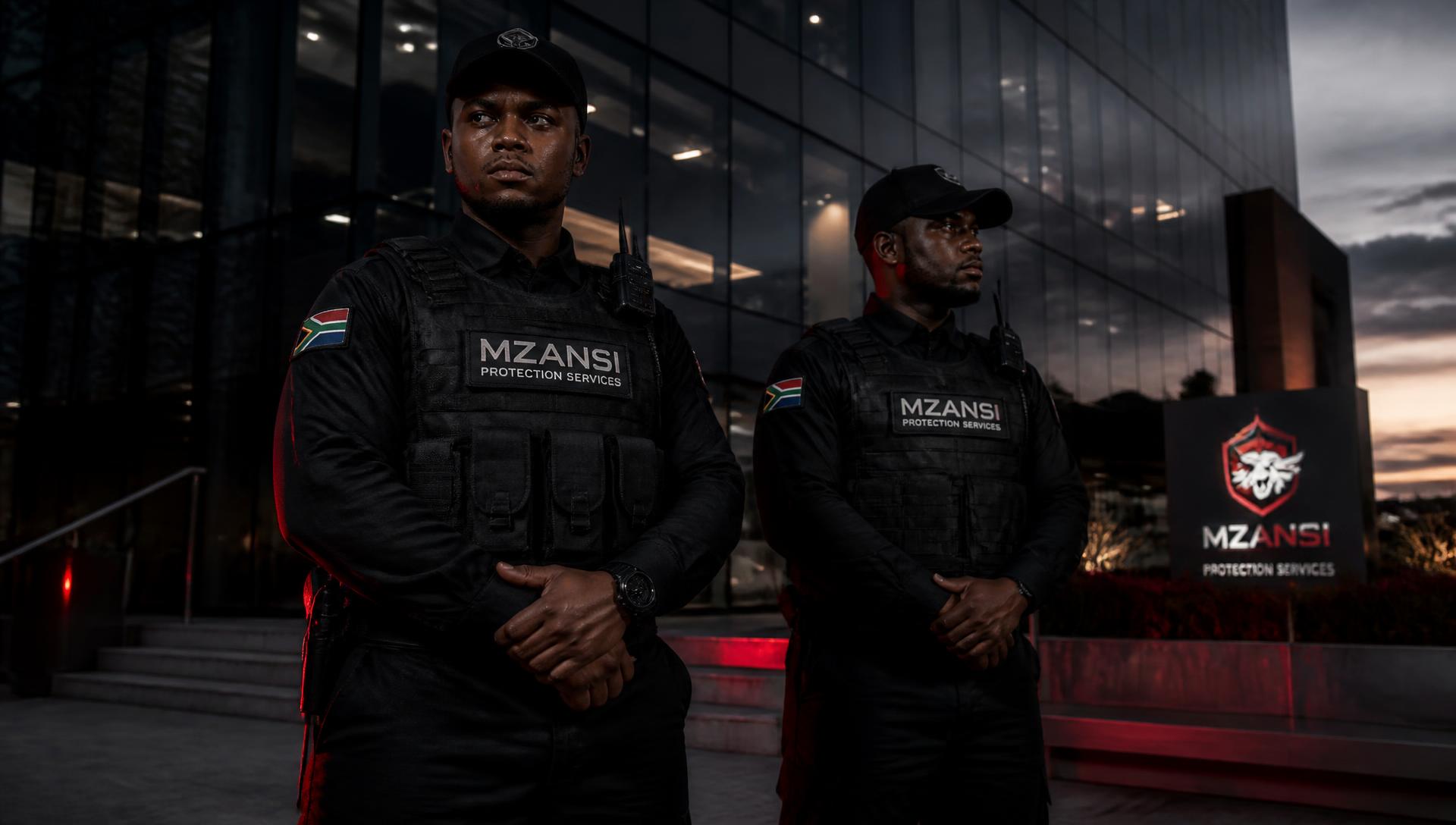BLTS Tactical security officers on duty outside a corporate building in Centurion